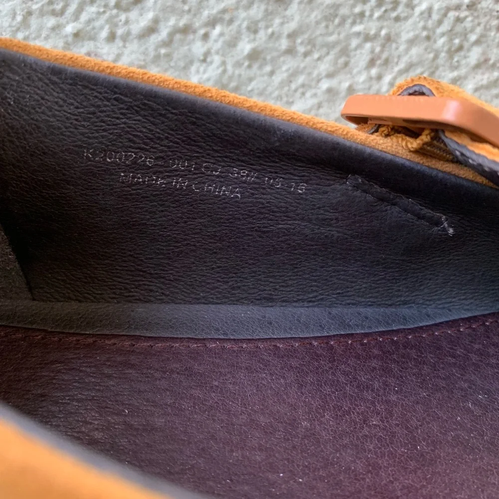 Camper Fidelia Mustard Yellow Suede Mary Jane Flats size 38